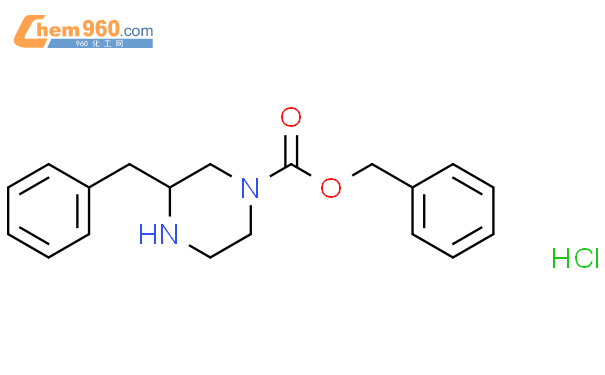 3-苄基-哌嗪-1-羧酸苄酯 盐酸盐结构式