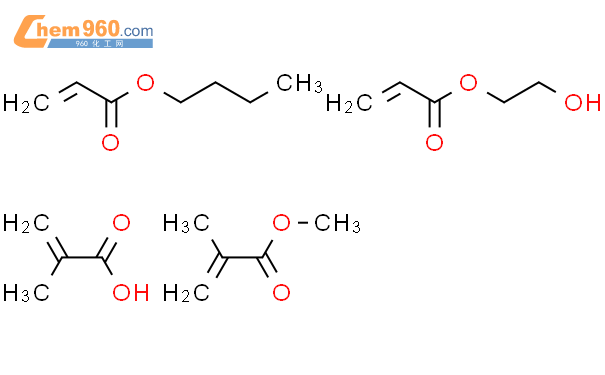 2-丙烯酸-2-羥乙酯和甲基-2-丙烯酸甲酯的聚合物結構式圖片|25230-94