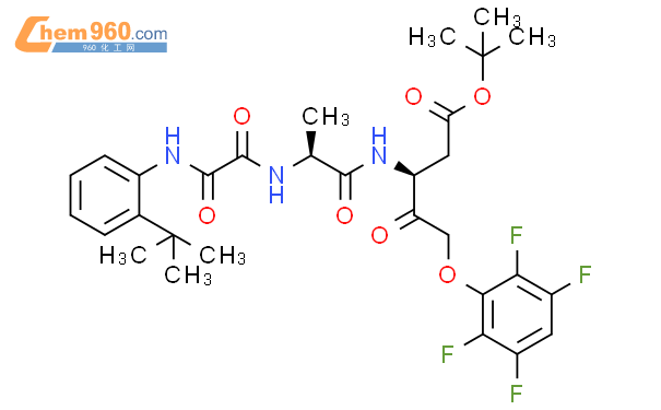 2-Methyl-2-propanyl (3S)-3-({N-[{[2-(2-methyl-2-propanyl)phenyl]a mino}(oxo)acetyl]-L-alanyl}amino)-4-oxo-5-(2,3,5,6-tetrafluorophe noxy)pentanoate