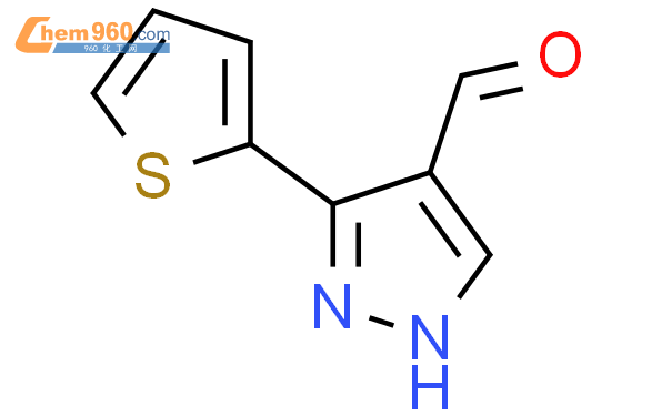 3-(2-噻吩基)-1H-吡唑-4-甲醛结构式图片|26033-27-2结构式图片