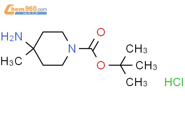 4-氨基-4-甲基-哌啶-1-羧酸叔丁酯 盐酸盐结构式