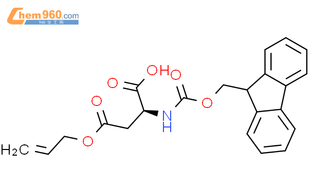 N-[(2-丙烯-1-基氧基)羰基]-L-天冬氨酸 4-(9H-芴-9-基甲基)酯结构式图片|283170-10-5结构式图片