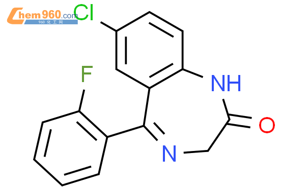 7-氯-5-(2-氟苯基)-1,3-二氢-3H-1,4-苯并二氮杂卓-2-酮结构式图片|2886-65-9结构式图片