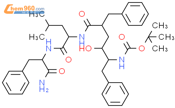 (5S)-(叔丁氧羰基氨基)-6-苯基-(4R)-羟基-(2R)-苄基己酰)-L-亮氨酰-L-苯丙氨酰胺结构式图片|292632-98-5结构式图片