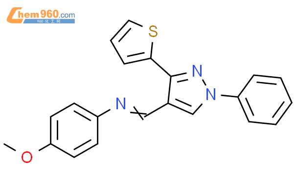 300574 63 4 Benzenamine 4 methoxy N 1 phenyl 3 2 thienyl 1H pyrazol 4 yl methylene CAS号