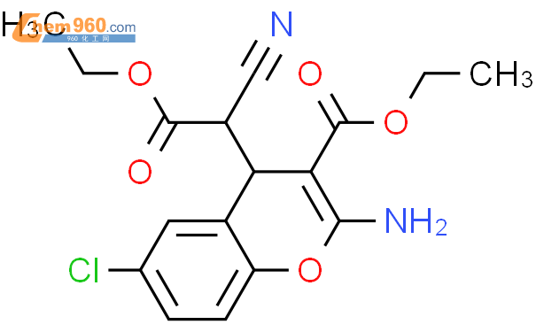 2-Amino-6-chloro-α-cyano-3-(ethoxycarbonyl)-4H-1-benzopyran-4-acetic Acid Ethyl Ester结构式图片|305834-79-1结构式图片