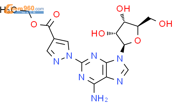 -d-呋喃核糖基-9h-嘌呤-2-基)-1h-吡唑-4-羧酸乙酯結構式圖片|3