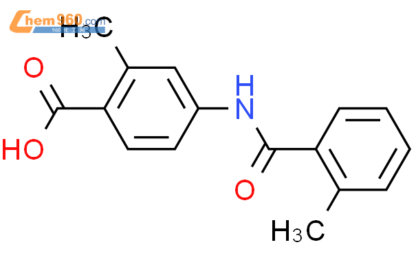 2-甲基-4-(2-甲基苯甲酰氨基)苯甲酸结构式图片|317374-08-6结构式图片