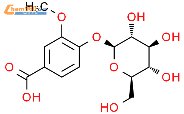 香草酸,4 -β-D-葡萄糖苷结构式图片|32142-31-7结构式图片