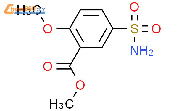 2-甲氧基-5-磺酰苯甲酸甲酯结构式图片|33045-52-2结构式图片