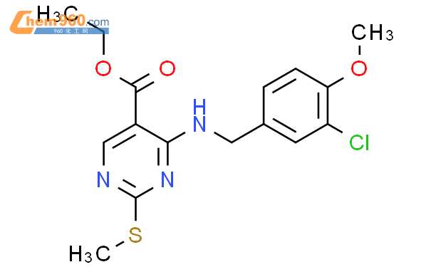 4-3-氯-4-甲氧基苄胺基-2-甲巯基-5-乙氧羰基嘧啶  网