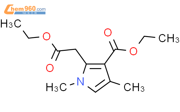 33369-26-5,3-(乙氧基羰基)-1,4-二甲基-1h-吡咯-2-乙酸乙酯化学式、结构式、分子式、mol、smiles – 960化工网