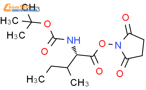 N-(叔丁氧羰基)-L-异亮氨酸琥珀酰亚胺酯结构式图片|3392-08-3结构式图片