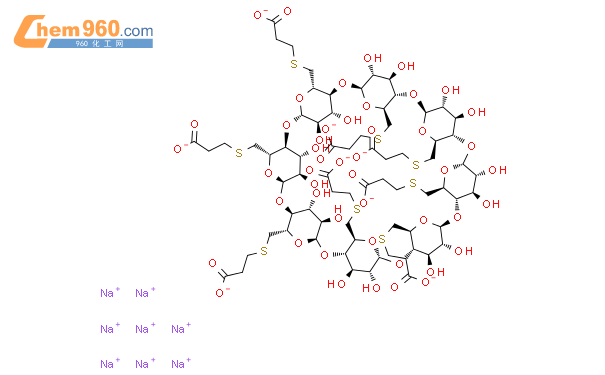 6A,6B,6C,6D,6E,6F,6G,6H-Octakis-S-(2-carboxyethyl)-6A,6B,6C,6D,6E,6F,6G-octasulfanyl-gamma-cyclodextrin octasodium salt