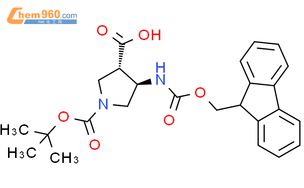 (3S,4R)-1-[(叔丁氧基)羰基]-4-{[(9H-芴-9-基甲氧基)羰基]氨基}吡咯烷-3-羧酸