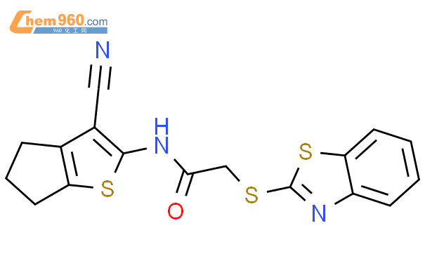 356589-77-0, 2-(1,3-benzothiazol-2-ylsulfanyl)-N-(3-cyano-5,6-dihydro ...