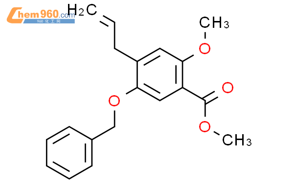 359844 07 84 烯丙基 5 苄氧基 2 甲氧基苯甲酸甲酯化学式、结构式、分子式、mol 960化工网
