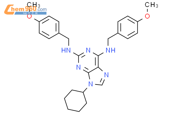 361431-27-8,2,6-二(4-甲氧苄基氨基)-9-环己基并嘌呤化学式、结构式、分子式、mol – 960化工网
