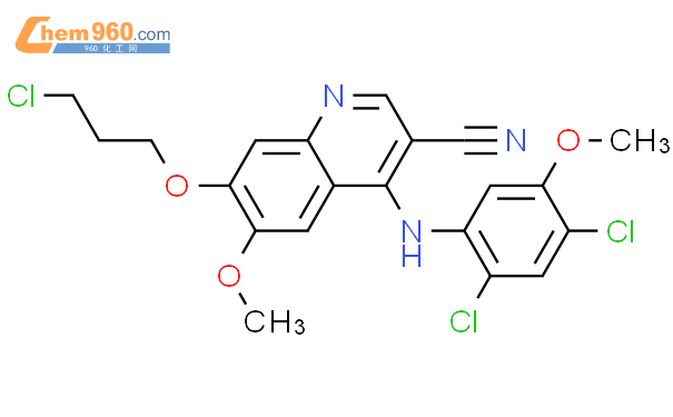 7-(3-氯丙氧基)-4-[(2,4-二氯-5-甲氧基苯基)氨基]-6-甲氧基-3-氰基喹啉结构式图片|380844-49-5结构式图片