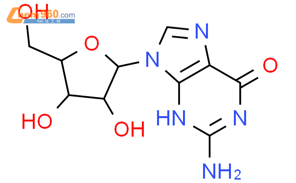 9-Β-D-糖呋喃鸟嘌呤结构式图片|38819-10-2结构式图片