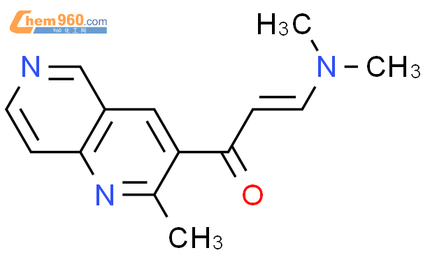 (2E)-3-(二甲基氨基)-1-(2-甲基-1,6-萘啶-3-基)-2-丙烯-1-酮结构式