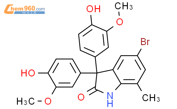 430453 08 0 5 bromo 3 3 bis 4 hydroxy 3 methoxyphenyl 7 methyl 1 3 dihydro 2H indol 2 oneCAS号