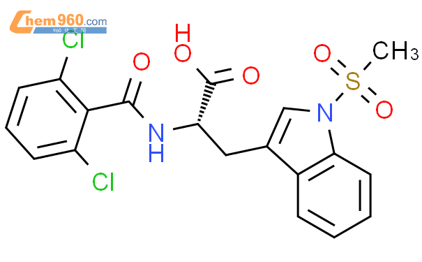 431888 46 9 L TRYPTOPHAN N 2 6 DICHLOROBENZOYL 1 METHYLSULFONYL 化学式结构式分子式mol 960化工网