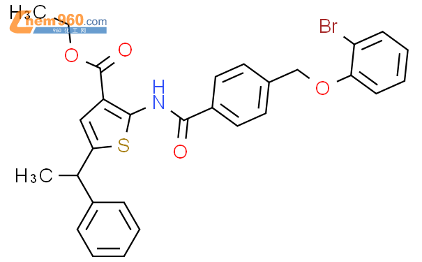 438223 02 0 Ethyl 2 4 2 Bromophenoxy Methyl Benzoyl Amino 5 1 Phenylethyl 3 Thio