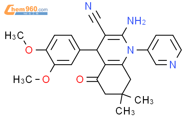 2-amino-4-(3,4-dimethoxyphenyl)-7,7-dimethyl-5-oxo-1-(3-pyridinyl)-1,4,5,6,7,8-hexahydro-3-quinolinecarbonitrile