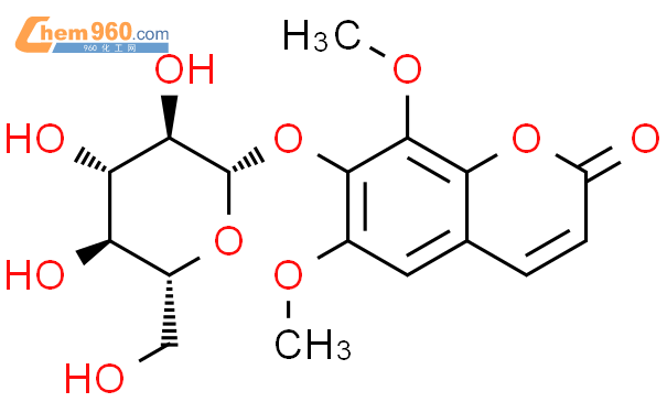 异嗪皮啶-7-O-beta-D-葡萄糖苷结构式图片|483-91-0结构式图片