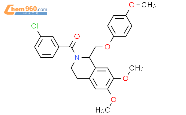 (3-Chlorophenyl){6,7-dimethoxy-1-[(4-methoxyphenoxy)methyl]-3,4-d ihydro-2(1H)-isoquinolinyl}methanone结构式图片|486427-17-2结构式图片
