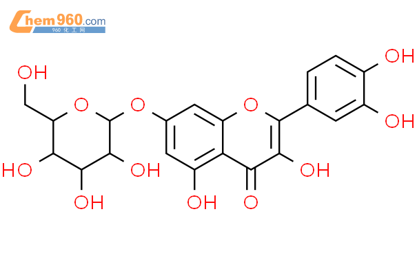 槲皮素-7-葡萄糖苷结构式图片|491-50-9结构式图片