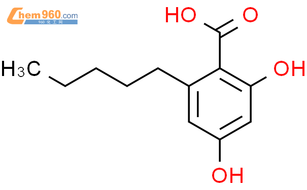 2,4-二羟基-6-戊基苯甲酸结构式图片|491-72-5结构式图片