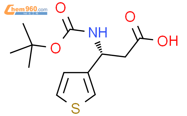 BOC-R-3-氨基-3-(3-噻吩基)丙酸结构式图片|500788-99-8结构式图片