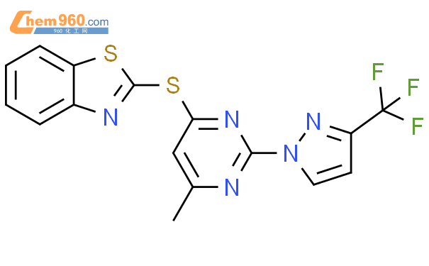 501701 60 6 Benzothiazole 2 6 Methyl 2 3 Trifluoromethyl 1H Pyrazol 1 Yl 4 Pyrimidinyl