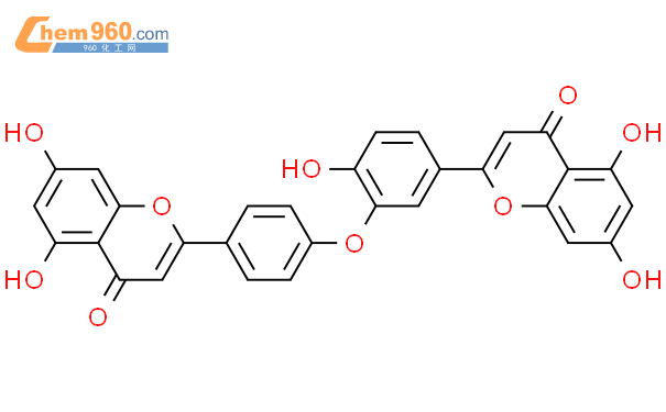 似梨木双黄酮-7-O-β-D-吡喃葡萄糖苷结构式图片|50276-96-5结构式图片