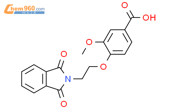 508212 10 0 Benzoic Acid 4 [2 1 3 Dihydro 1 3 Dioxo 2h Isoindol 2 Yl Ethoxy] 3 Methoxy 化学式、结构式