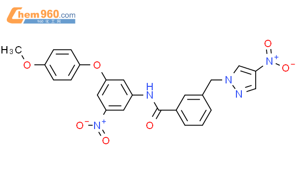 512824 97 4 N 3 4 Methoxy Phenoxy 5 Nitro Phenyl 3 4 Nitro Pyrazol 1 Ylmethyl Ben 