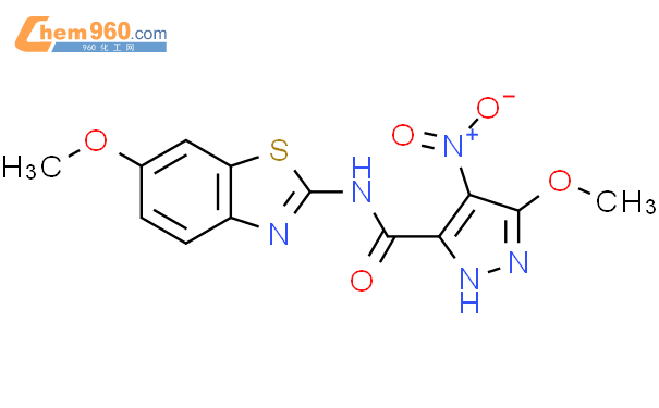 514818 58 7 3 Methoxy N 6 Methoxy 13 Benzothiazol 2 Yl 4 Nitro 1h Pyrazole 5 Carboxa Midecas 