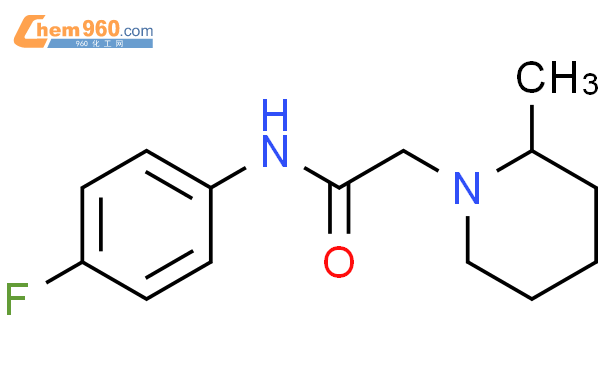 5181 13 5n 4 Fluorophenyl 2 2 Methylpiperidin 1 Ylacetamide化学式、结构式