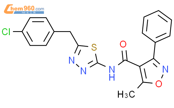 521295 11 4 N 5 4 chlorobenzyl 1 3 4 thiadiazol 2 yl 5 methyl 3 521295-11-4-n-5-4-chlorobenzyl-1-3-4-thiadiazol-2-yl-5-methyl-3