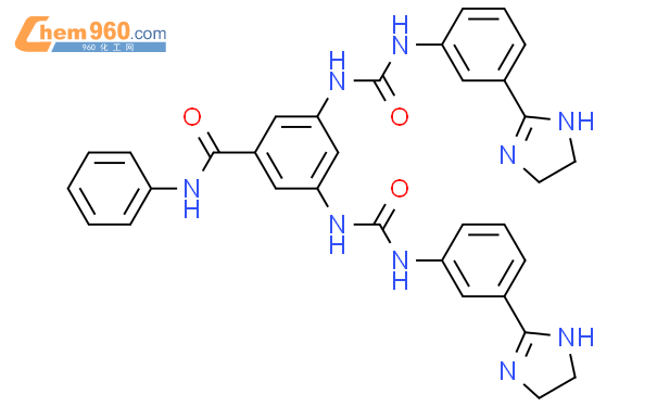 3,5-bis[[3-(4,5-dihydro-1H-imidazol-2-yl)phenyl]carbamoylamino]-N-phenylbenzamide;hydrochloride