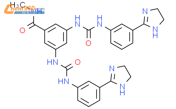 3,5-bis[[3-(4,5-dihydro-1H-imidazol-2-yl)phenyl]carbamoylamino]-N-methylbenzamide;hydrochloride