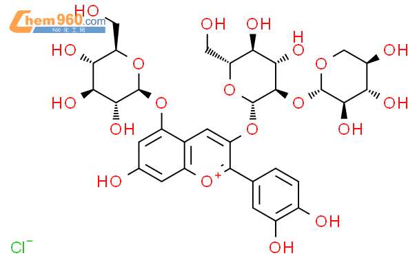 矢车菊-3-桑布双糖苷-5-葡萄糖苷氯化物