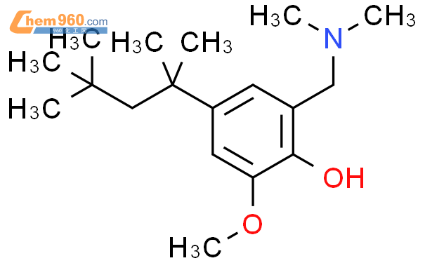 5430 63 7 Phenol 2 [ Dimethylamino Methyl] 6 Methoxy 4 1 1 3 3 Tetramethylbutyl 化学式、结构式、分子式