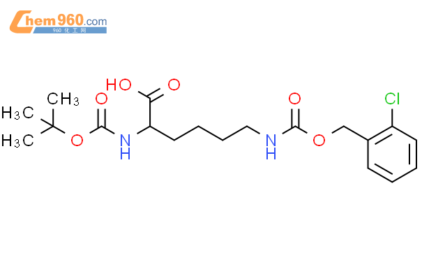 N-叔丁氧羰基-N'-(2-氯苄氧羰基)-L-赖氨酸结构式图片