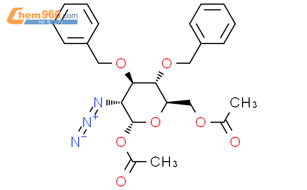 1,6-二-O-乙酰基-2-叠氮基-3,4-二-O-苄基-2-脱氧-α-D-吡喃葡萄糖结构式图片|55682-49-0结构式图片