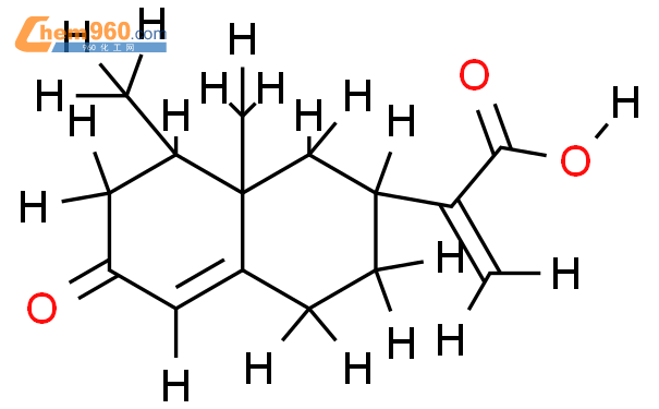 (2R)-1,2,3,4,6,7,8,8a-八氢-8α,8aα-二甲基-α-亚甲基-6-氧代-2-萘乙酸结构式图片|58142-10-2结构式图片