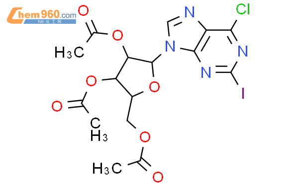 2’,3’,5’-三-O-乙酰-6-氯-2-碘嘌呤核苷结构式图片|5987-76-8结构式图片