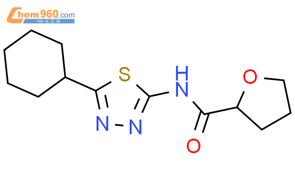 600160 07 4 N 5 Cyclohexyl 1 3 4 Thiadiazol 2 Yl Tetrahydrofuran 2 Carboxamide化学式、结构式、分子式、mol